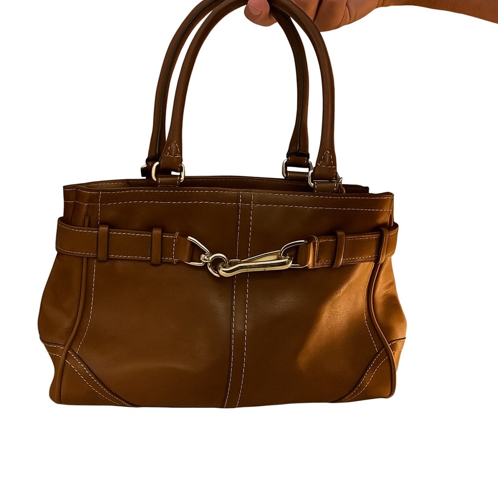 Coach Brown Leather Satchel Structured Design - Picture 2 of 7